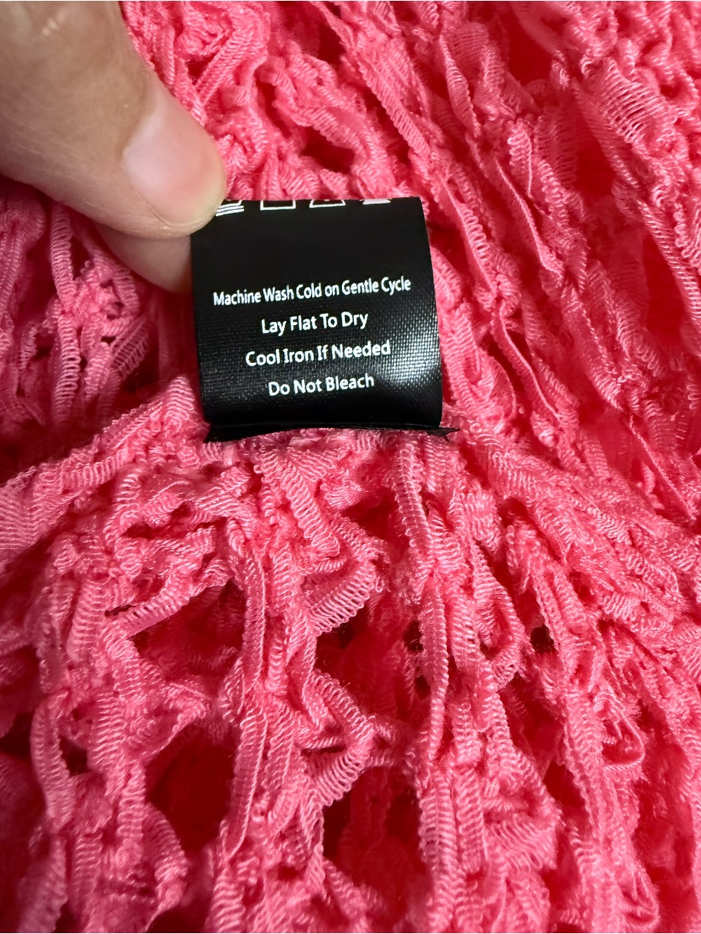 🌸 POL Boutique Hot Pink Open Knit Sweater | Boho Beachy Layering Top PTP 22” - Picture 7 of 7